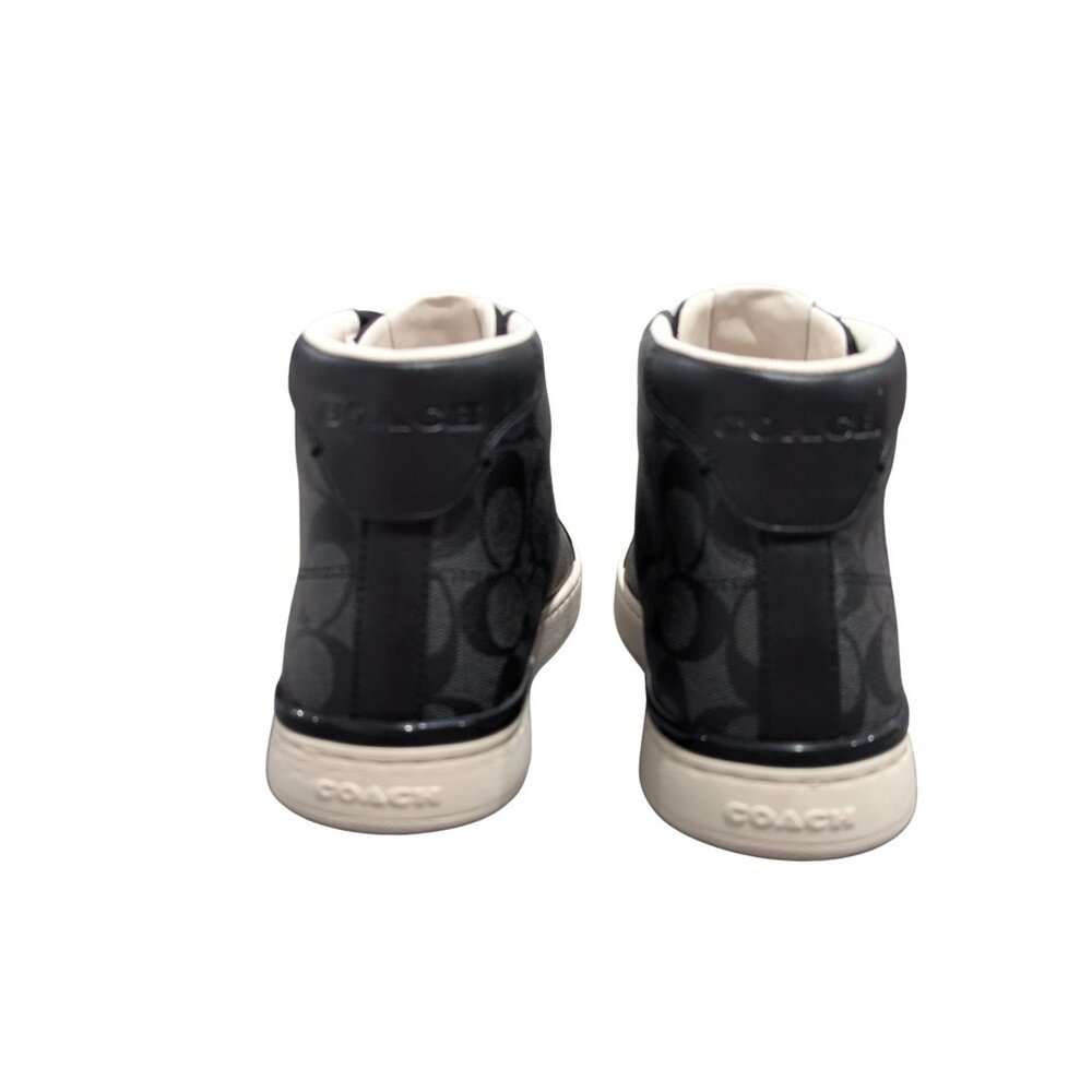 COACH Men’s Signature High-Top Sneakers Black/Charcoal Size 11D (NEW) - Picture 3 of 5